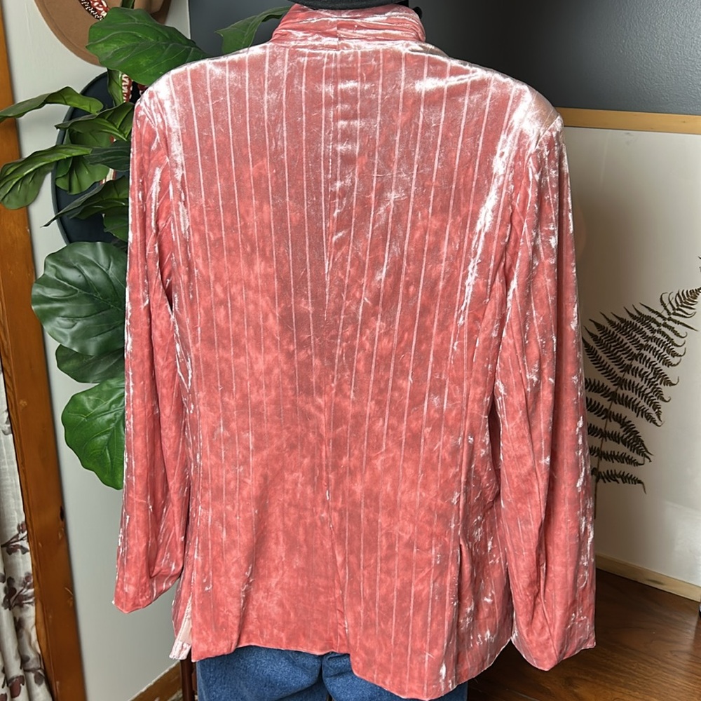VENUS Pink Crushed Velvet Blazer Size 10 - Picture 5 of 5